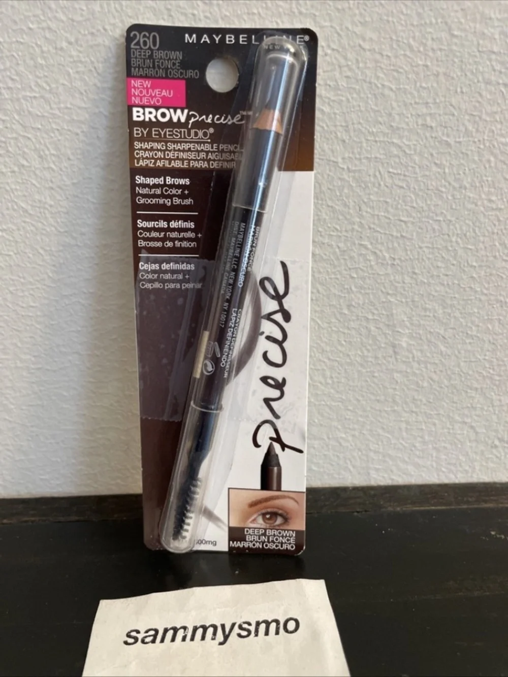 Maybelline Brow Precise Shaping Eyebrow Pencil, 260 Deep Brown 0.02 oz.